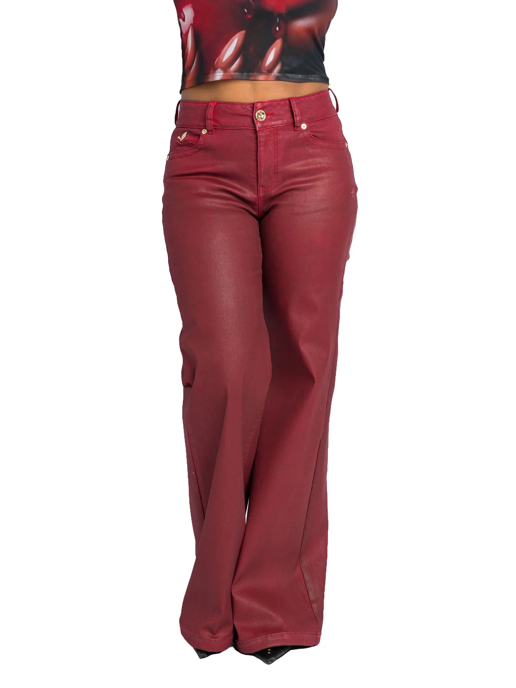 Low-Rise Wide-Leg Jean - Red Delicious Apple Bottom Jeans