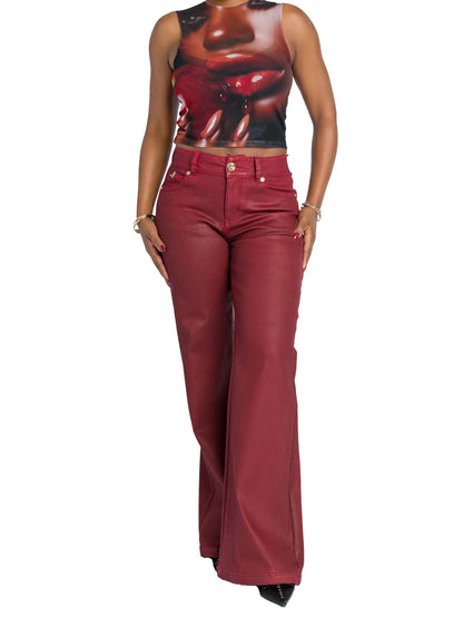 Low-Rise Wide-Leg Jean - Red Delicious Apple Bottom Jeans