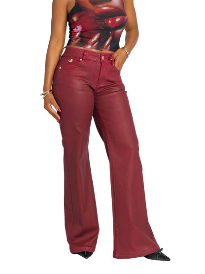 Low-Rise Wide-Leg Jean - Red Delicious Apple Bottom Jeans