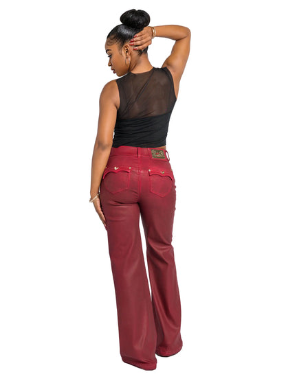 Low-Rise Wide-Leg Jean - Red Delicious Apple Bottom Jeans