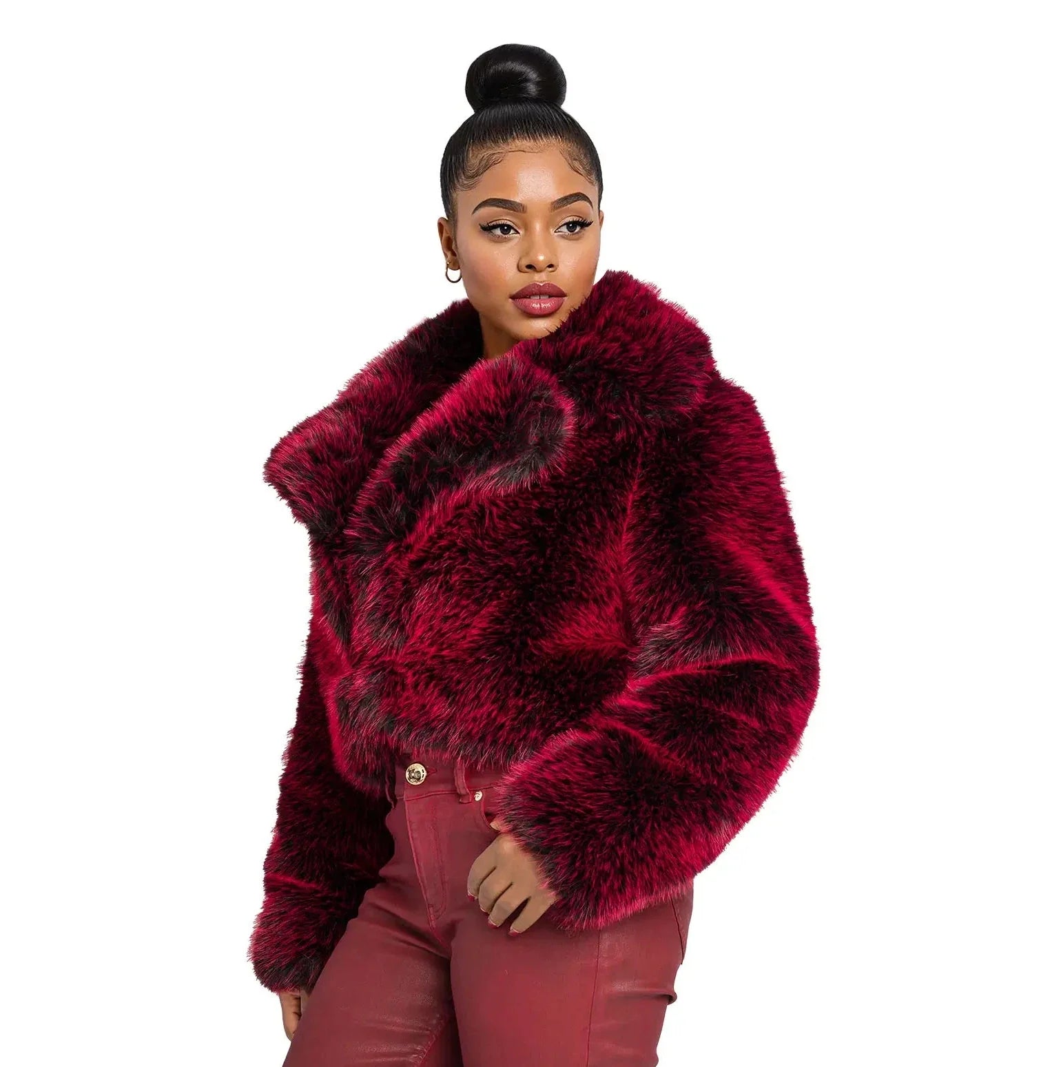 Y2K Fur Jacket - Red Delicious Apple Bottom Jeans
