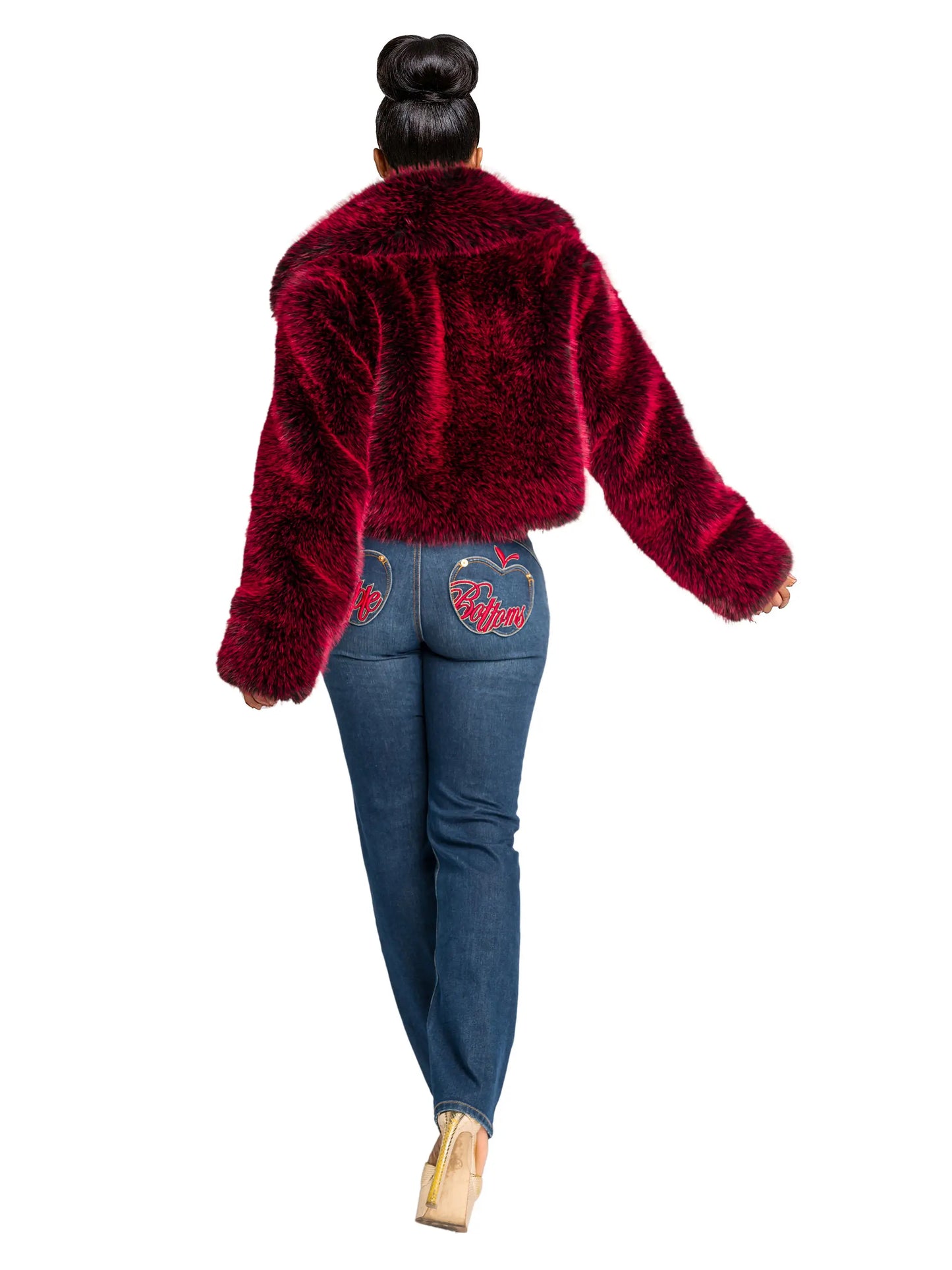 Y2K Fur Jacket - Red Delicious Apple Bottom Jeans