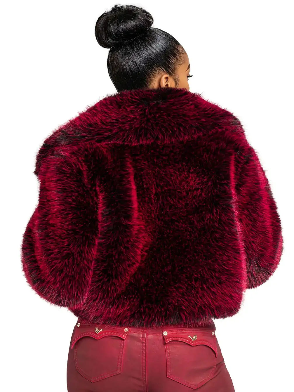 Y2K Fur Jacket - Red Delicious Apple Bottom Jeans