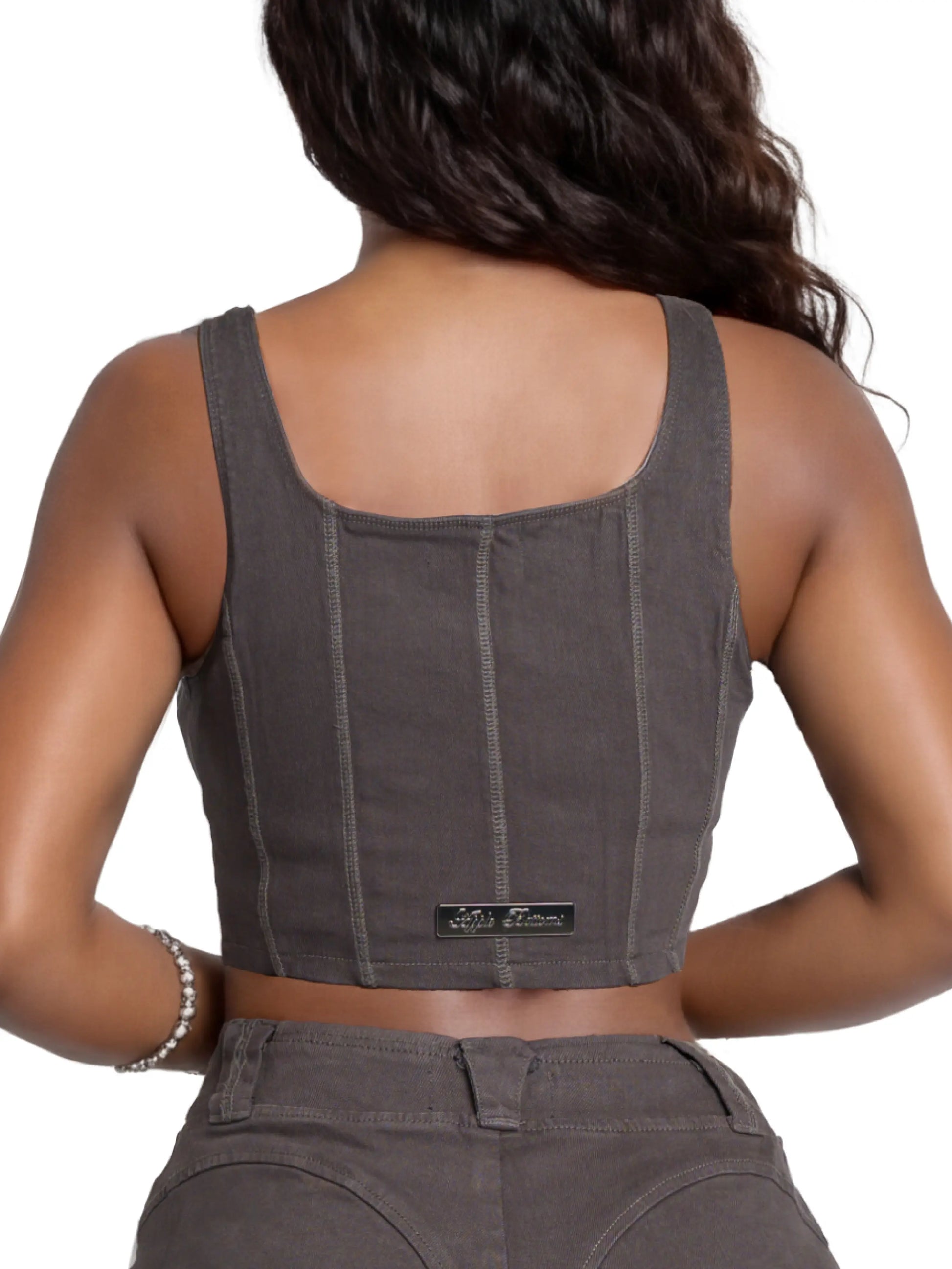 Stretch Twill Bustier Vest Apple Bottom Jeans