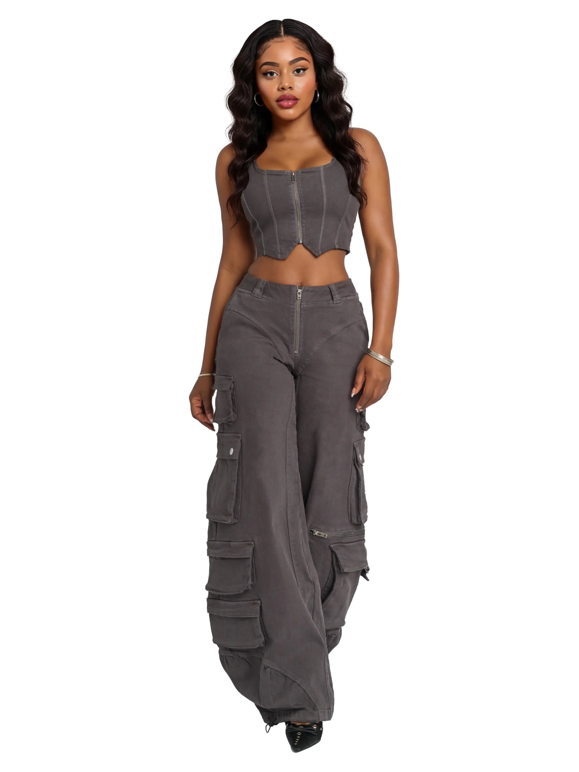Low-Rise Twill Cargo Pant Apple Bottom Jeans