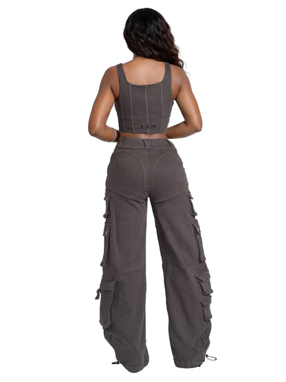 Low-Rise Twill Cargo Pant Apple Bottom Jeans