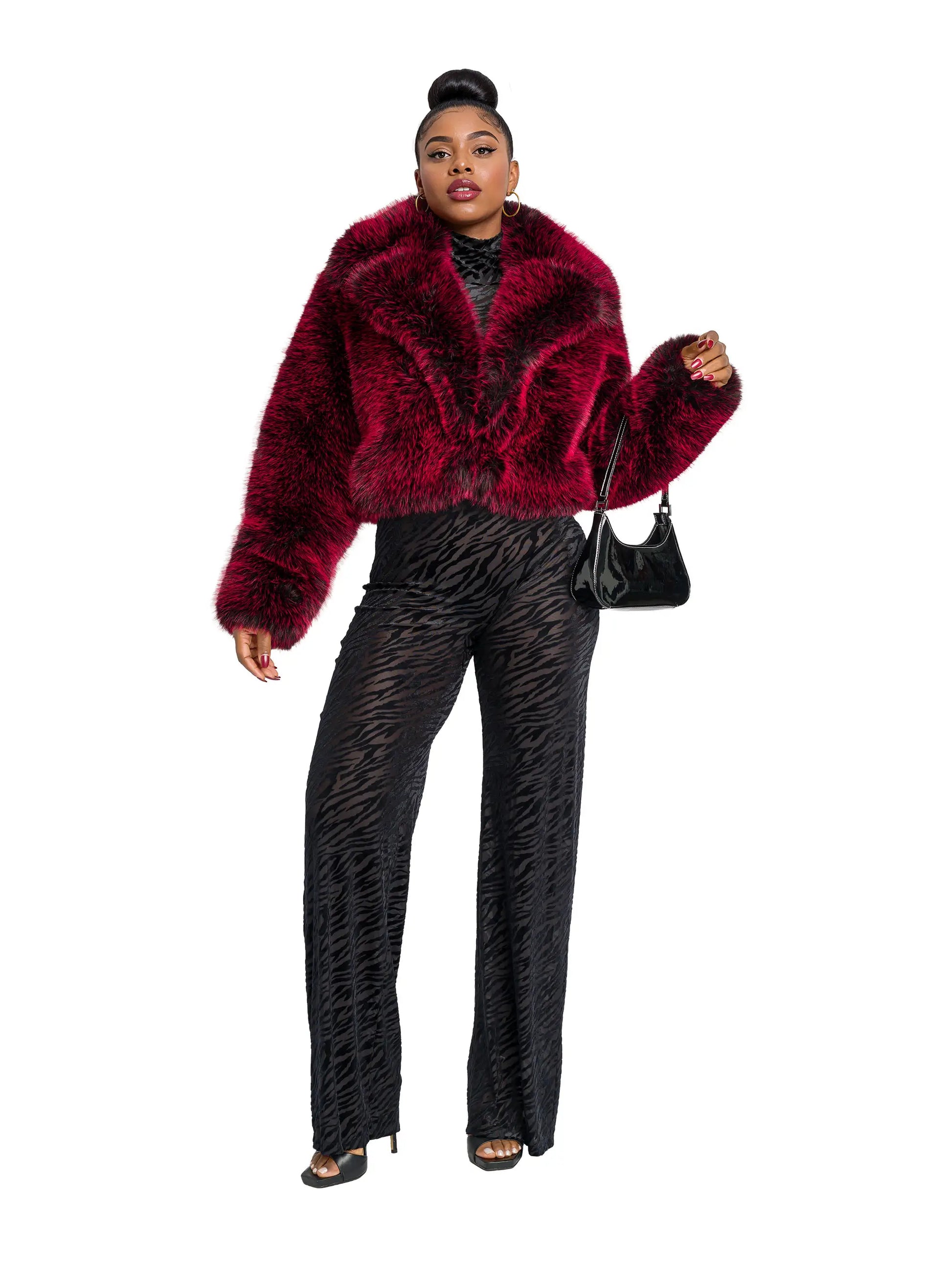 Y2K Fur Jacket - Red Delicious Apple Bottom Jeans