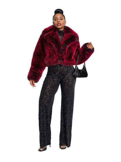 Y2K Fur Jacket - Red Delicious Apple Bottom Jeans
