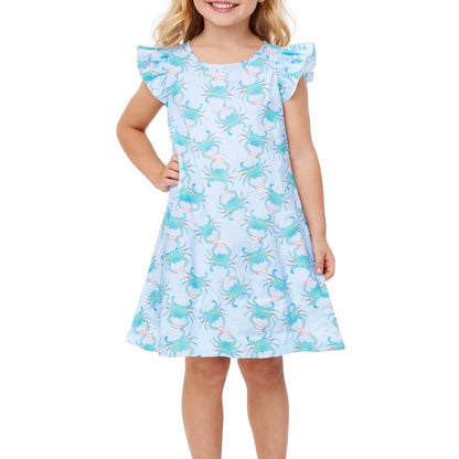 Aqua Crab Girls Dress Jolie & Jax Boutique