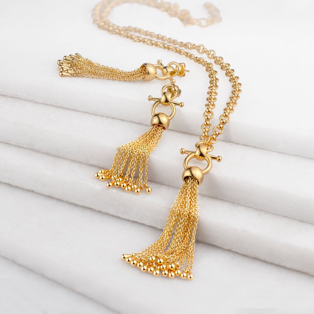 Aria - Chain Tassel Equestrian Horse Bit Necklace in Gold Urban-Equestrian