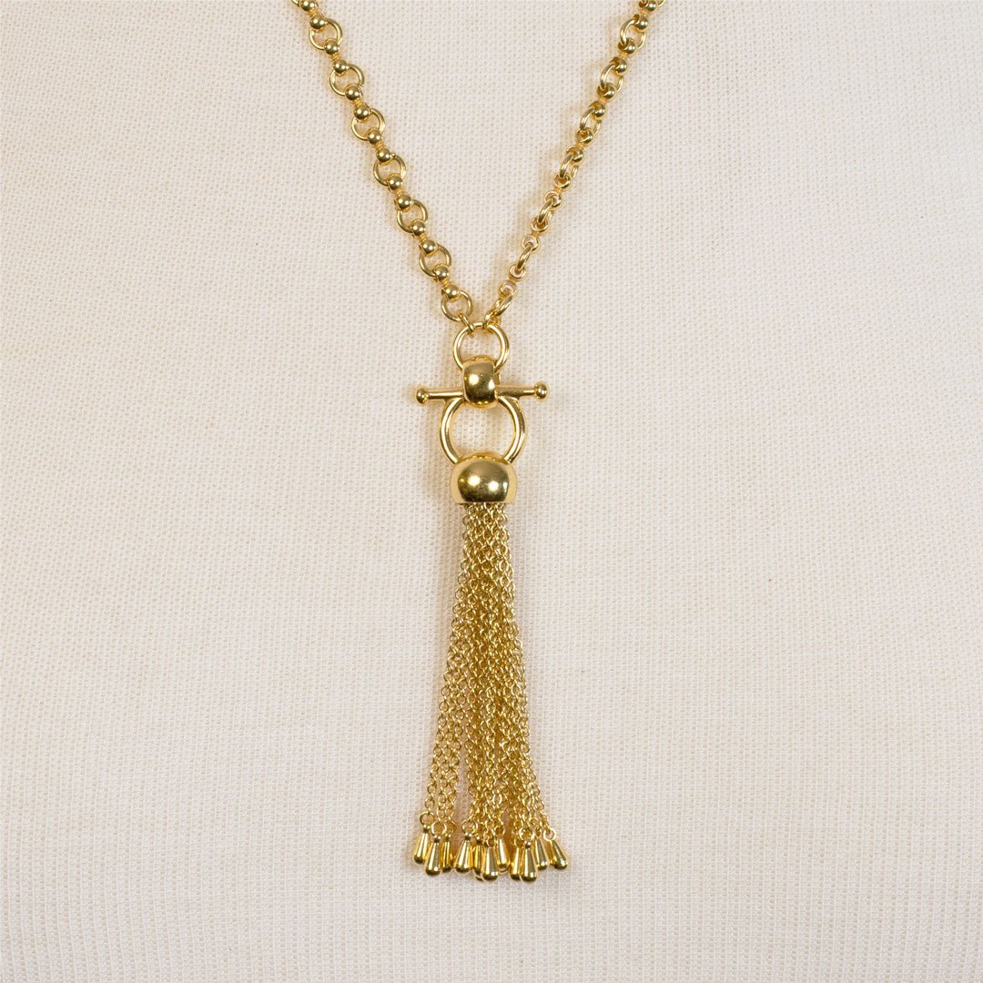 Aria - Chain Tassel Equestrian Horse Bit Necklace in Gold Urban-Equestrian