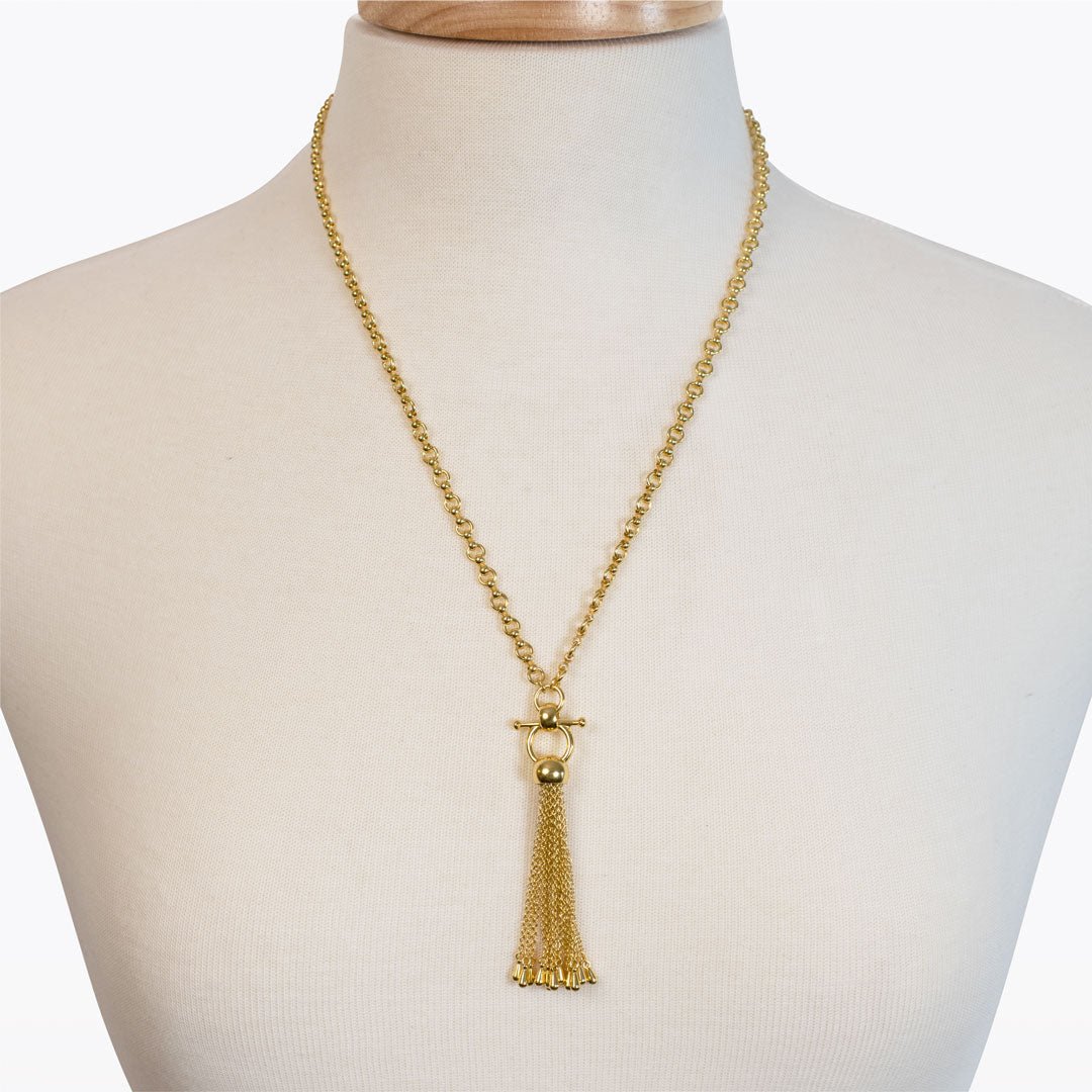 Aria - Chain Tassel Equestrian Horse Bit Necklace in Gold Urban-Equestrian