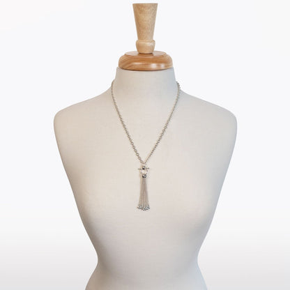 Aria - Chain Tassel Equestrian Horse Bit Necklace in Silver Urban-Equestrian