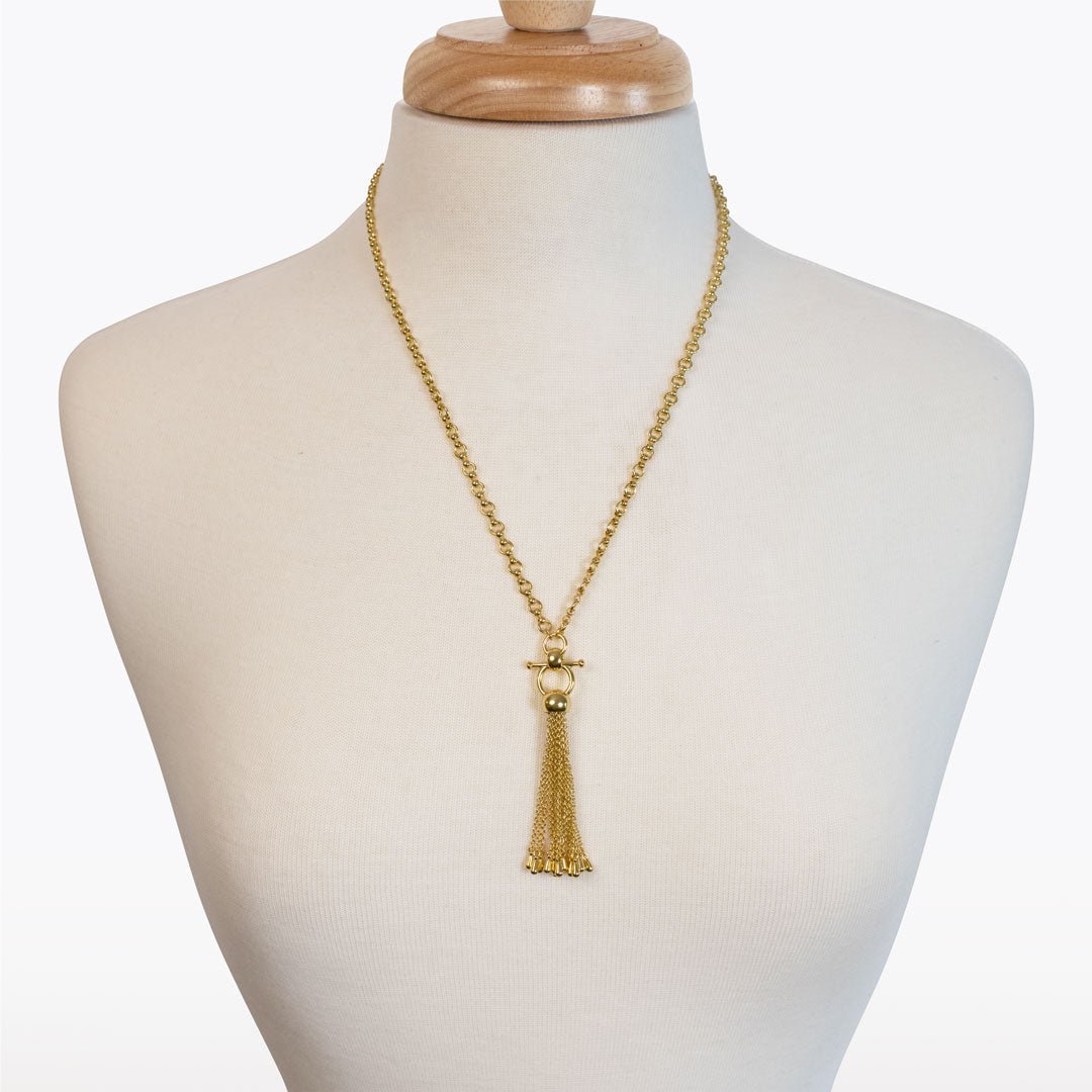 Aria - Chain Tassel Horse Bit Equestrian Earring in Gold Urban-Equestrian