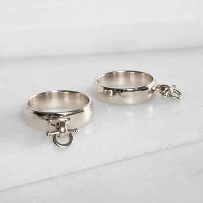 Ariston Horse Bit Equestrian Ring in Silver Urban-Equestrian