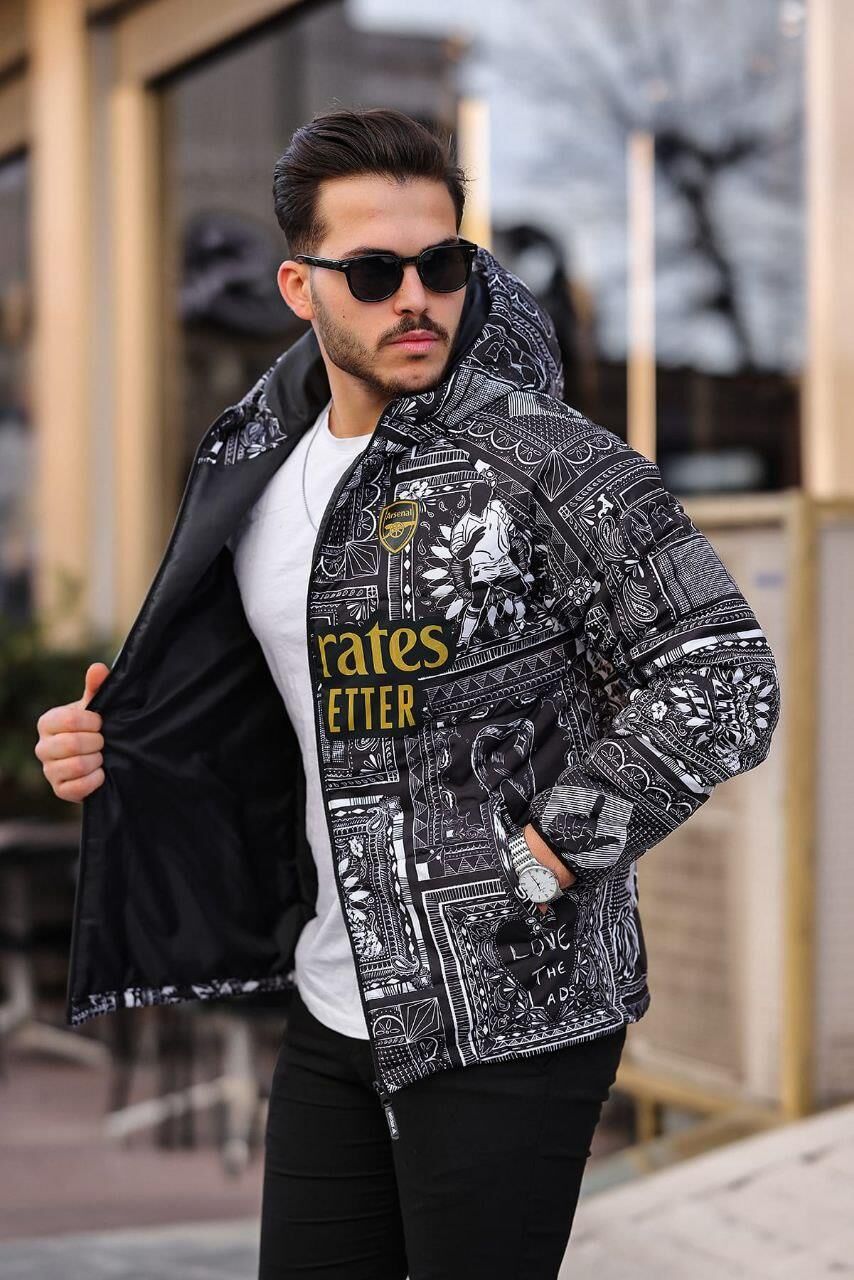 Arsenal Printed Puffer Jacket - Unisex Parachute Fabric - Regular Fit Withinblack