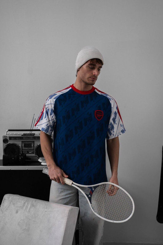 Arsenal Retro Raglan Sleeve Graphic Tee – Vintage Color Block Sports T-Shirt Withinblack