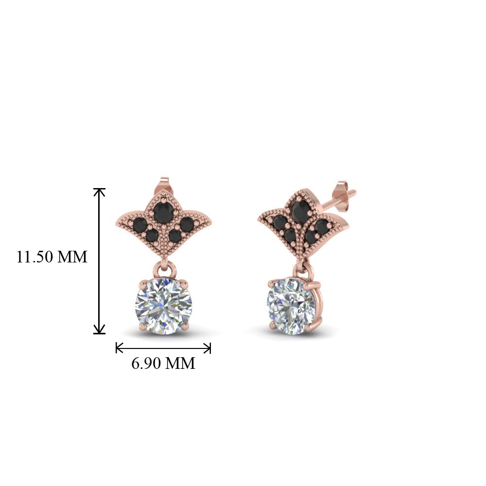 Art Deco Inspired Round Drop Earring Half Carat Fascinating Diamonds