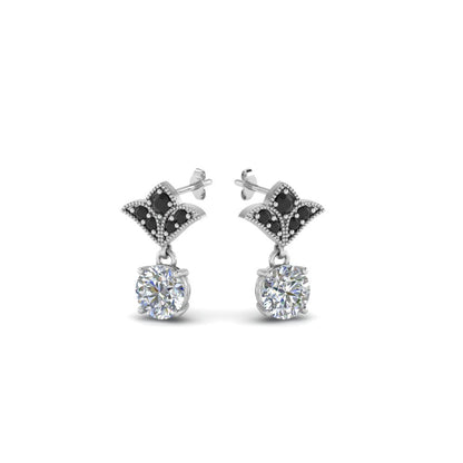 Art Deco Inspired Round Drop Earring Half Carat Fascinating Diamonds