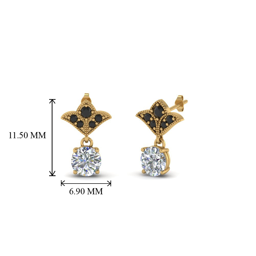 Art Deco Inspired Round Drop Earring Half Carat Fascinating Diamonds