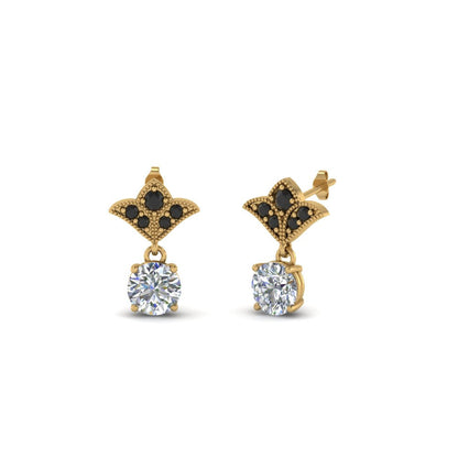 Art Deco Inspired Round Drop Earring Half Carat Fascinating Diamonds