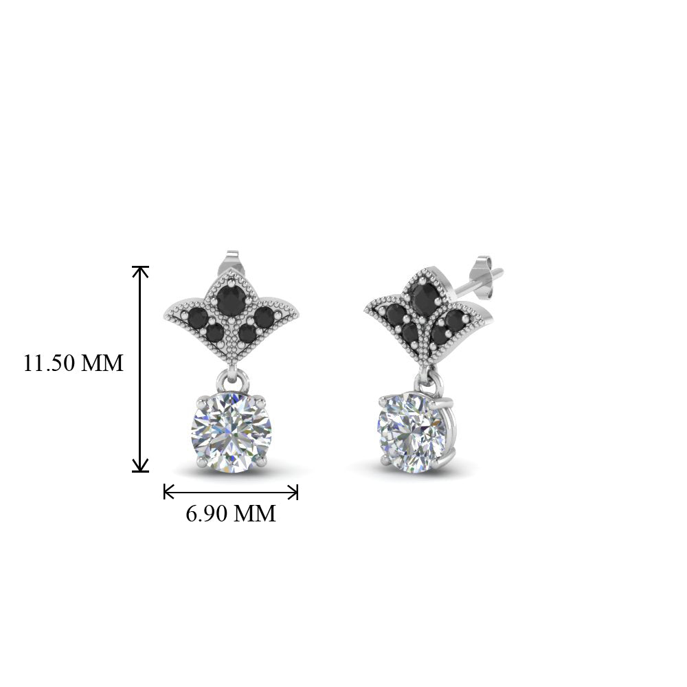 Art Deco Inspired Round Drop Earring Half Carat Fascinating Diamonds
