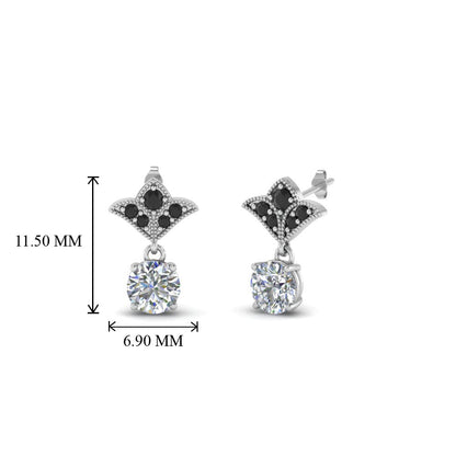 Art Deco Inspired Round Drop Earring Half Carat Fascinating Diamonds