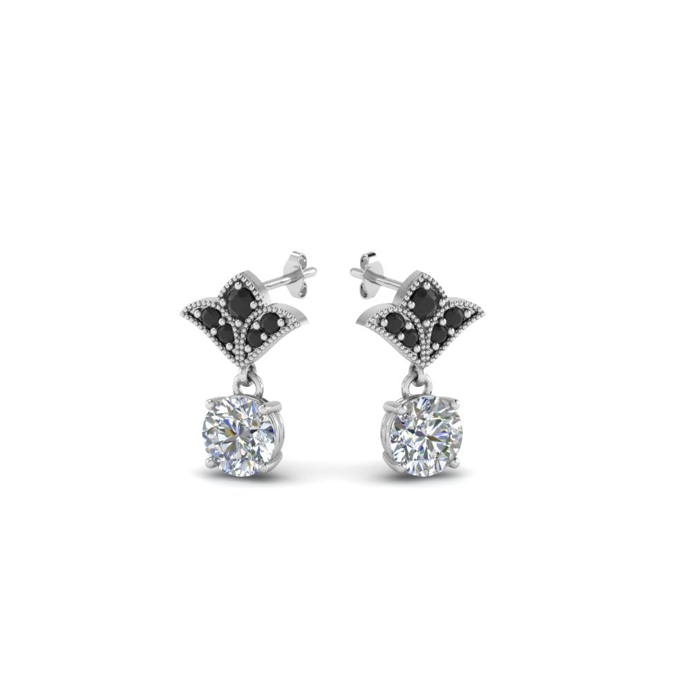 Art Deco Inspired Round Drop Earring Half Carat Fascinating Diamonds