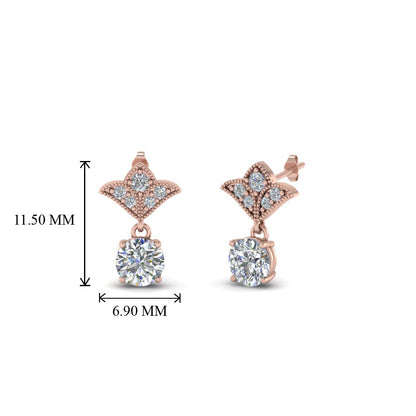 Art Deco Inspired Round Drop Earring Half Carat Fascinating Diamonds