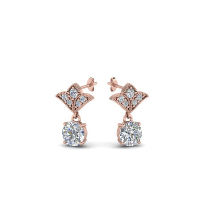 Art Deco Inspired Round Drop Earring Half Carat Fascinating Diamonds