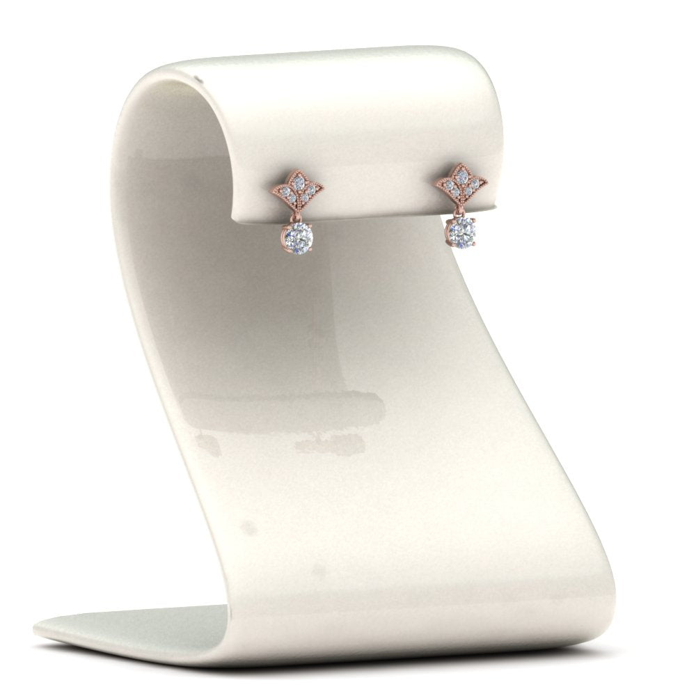 Art Deco Inspired Round Drop Earring Half Carat Fascinating Diamonds