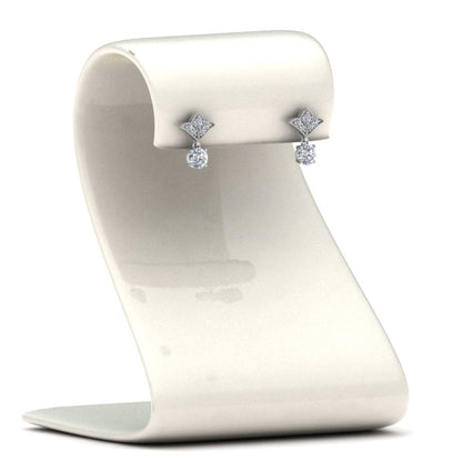 Art Deco Inspired Round Drop Earring Half Carat Fascinating Diamonds