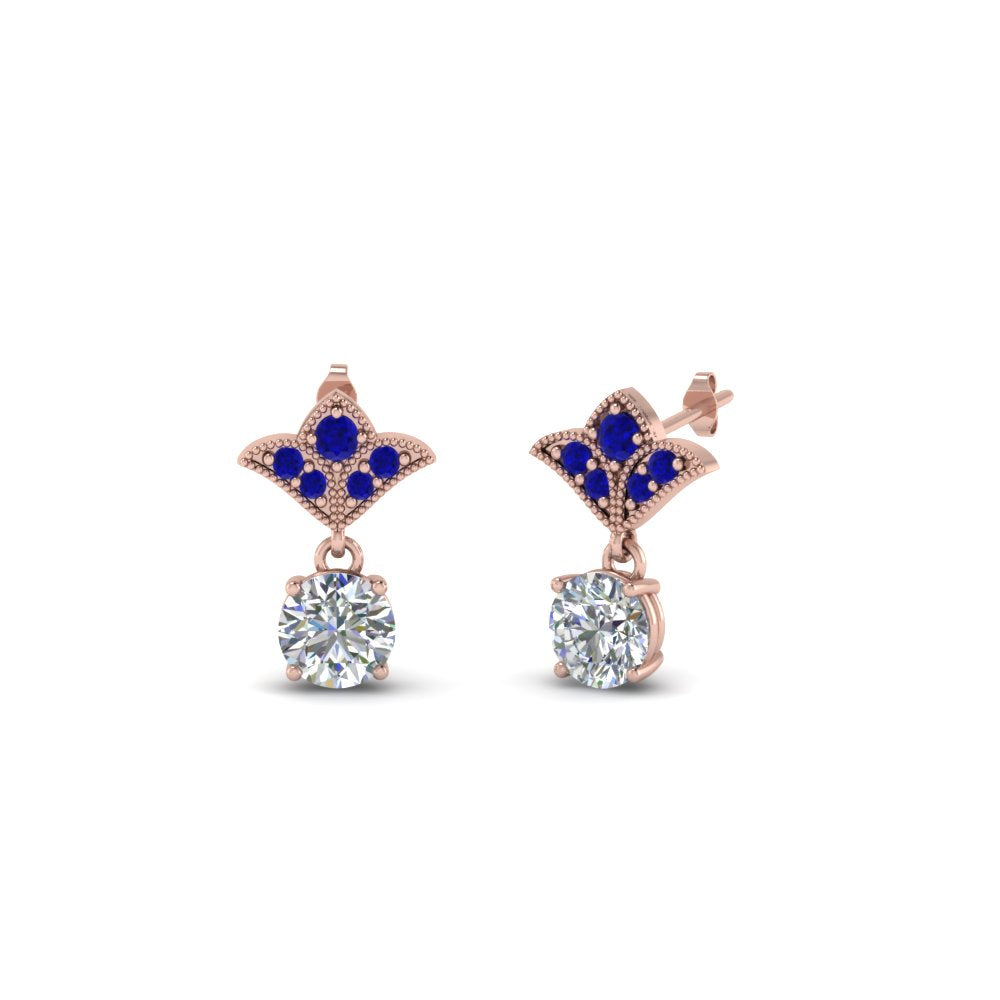 Art Deco Inspired Round Drop Earring Half Carat Fascinating Diamonds