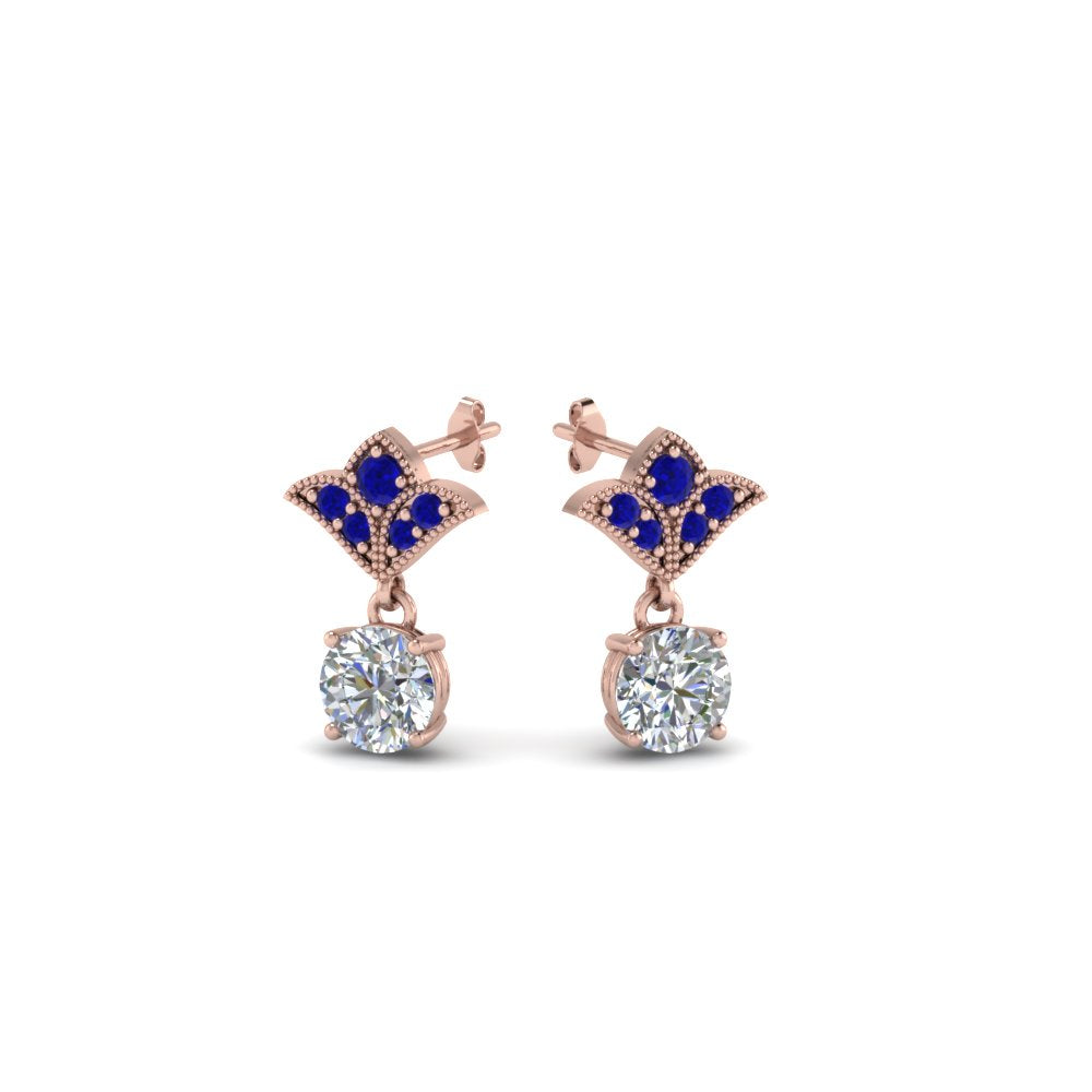 Art Deco Inspired Round Drop Earring Half Carat Fascinating Diamonds