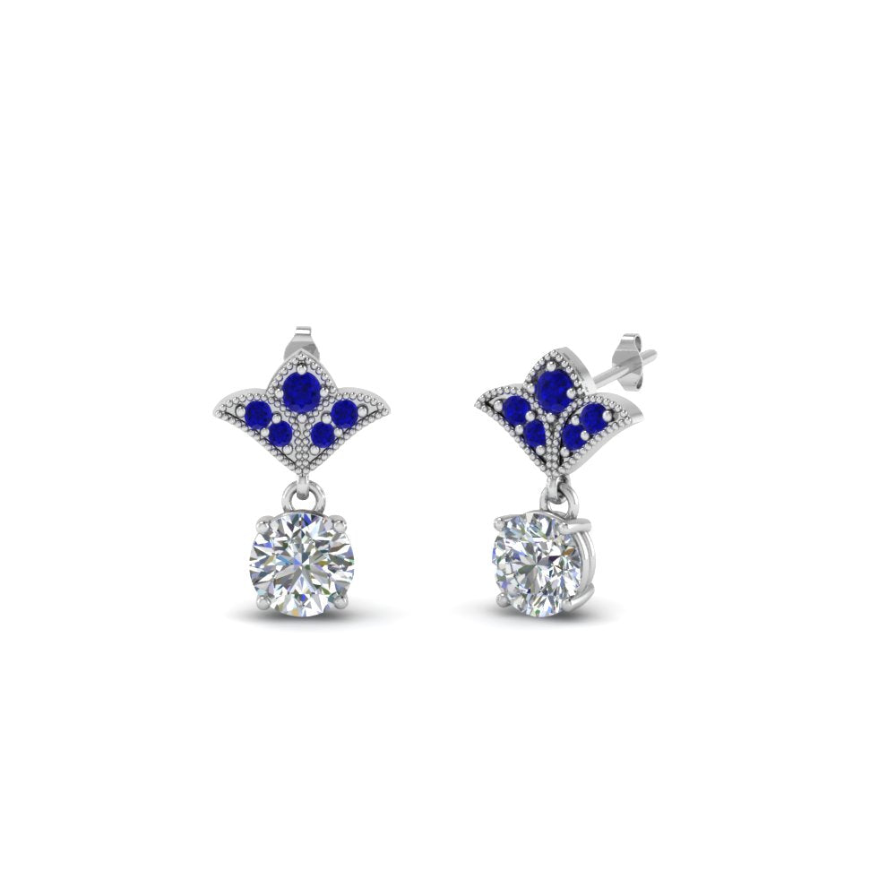 Art Deco Inspired Round Drop Earring Half Carat Fascinating Diamonds