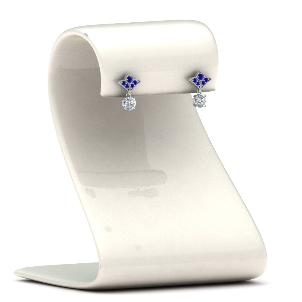 Art Deco Inspired Round Drop Earring Half Carat Fascinating Diamonds