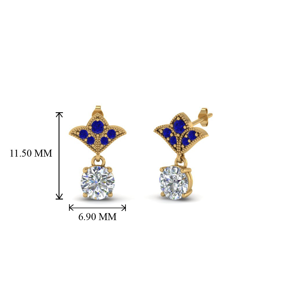 Art Deco Inspired Round Drop Earring Half Carat Fascinating Diamonds