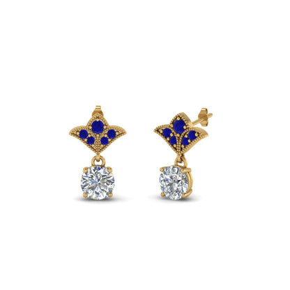 Art Deco Inspired Round Drop Earring Half Carat Fascinating Diamonds