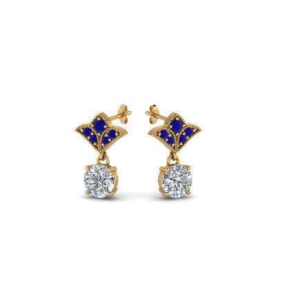 Art Deco Inspired Round Drop Earring Half Carat Fascinating Diamonds