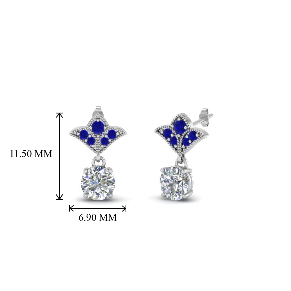 Art Deco Inspired Round Drop Earring Half Carat Fascinating Diamonds