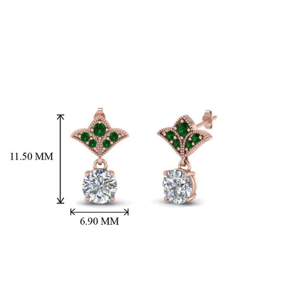 Art Deco Inspired Round Drop Earring Half Carat Fascinating Diamonds