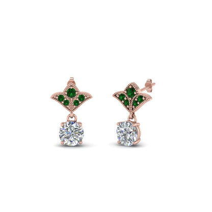 Art Deco Inspired Round Drop Earring Half Carat Fascinating Diamonds