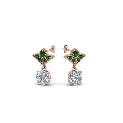 Art Deco Inspired Round Drop Earring Half Carat Fascinating Diamonds
