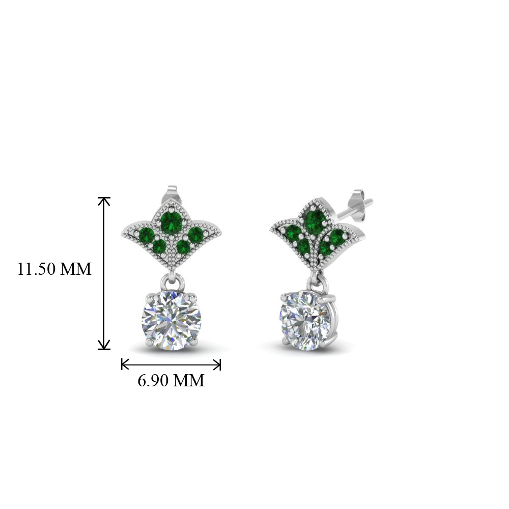 Art Deco Inspired Round Drop Earring Half Carat Fascinating Diamonds