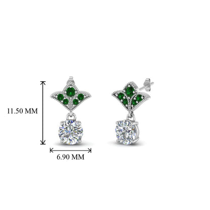 Art Deco Inspired Round Drop Earring Half Carat Fascinating Diamonds