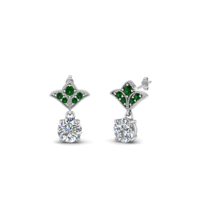 Art Deco Inspired Round Drop Earring Half Carat Fascinating Diamonds