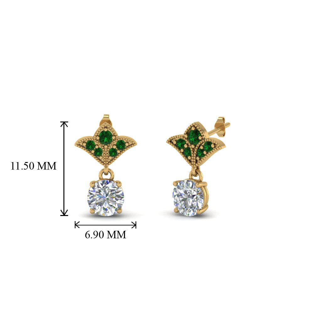 Art Deco Inspired Round Drop Earring Half Carat Fascinating Diamonds