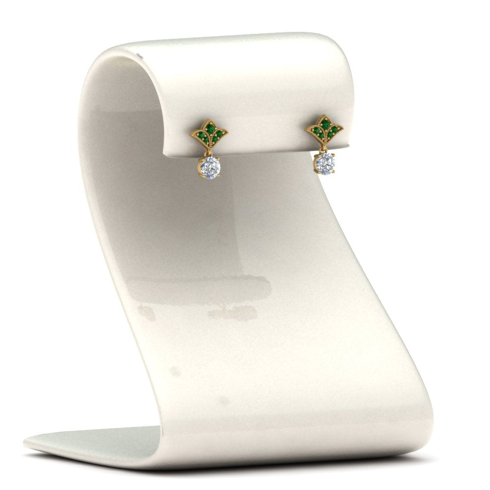 Art Deco Inspired Round Drop Earring Half Carat Fascinating Diamonds