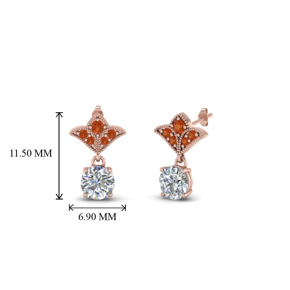 Art Deco Inspired Round Drop Earring Half Carat Fascinating Diamonds