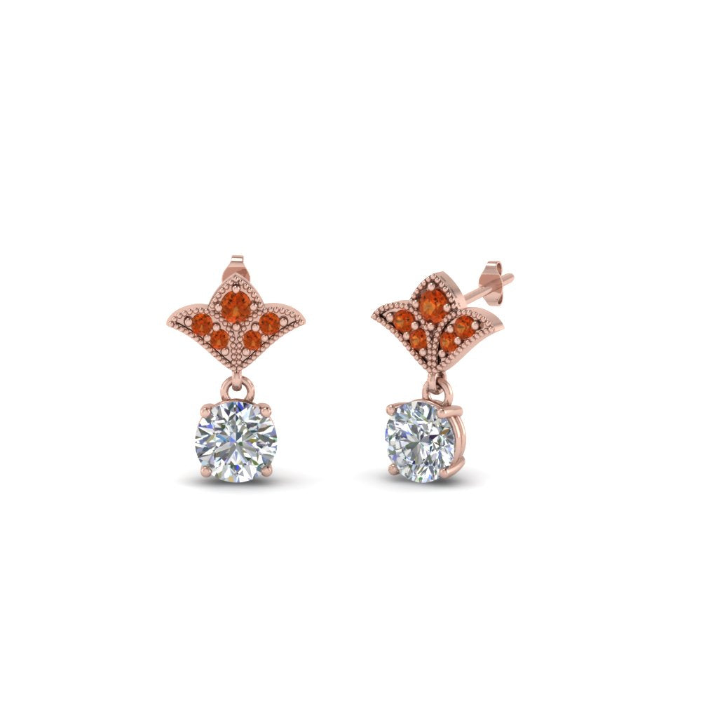Art Deco Inspired Round Drop Earring Half Carat Fascinating Diamonds